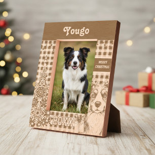 Border Collie dog - Border Reindeer Etched Frames