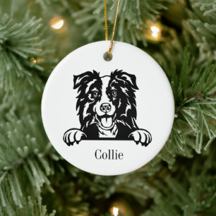 Border Collie dog Ceramic Ornament