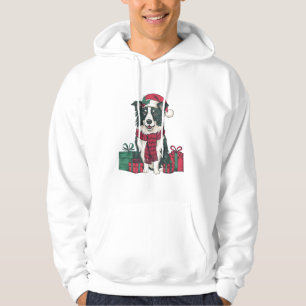 Border Collie Dog Christmas Parties Holiday Santa Hoodie