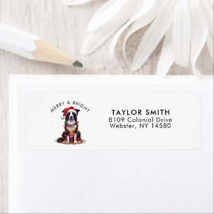 Border Collie Dog Christmas Return Address Label