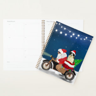 Border Collie Dog Christmas Santa Claus  Planner