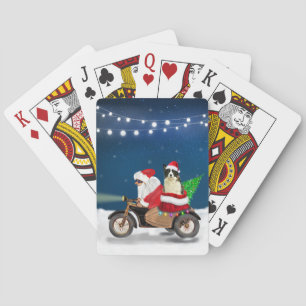 Border Collie Dog Christmas Santa Claus Playing Cards