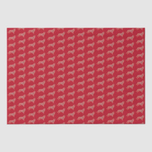 Border Collie Dog Christmas Silhouette Red Tissue Paper