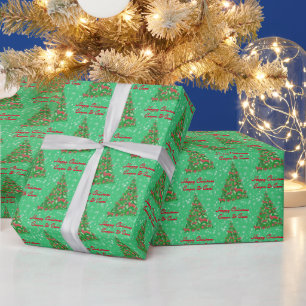 Border Collie Dog Christmas Tree Holiday Cooper Wrapping Paper