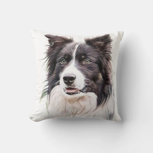 border collie dog cushion (Front)