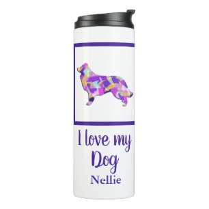 Border Collie Dog Cute Silhouette PPY&B Thermal Tumbler