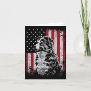 Border Collie Dog Dad Mum America 4th of July Card
