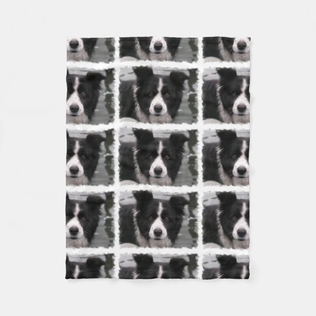 Border Collie Dog Fleece Blanket (Front)