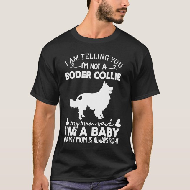 Border Collie Dog   For Women Mom Mama Dog T-Shirt (Front)