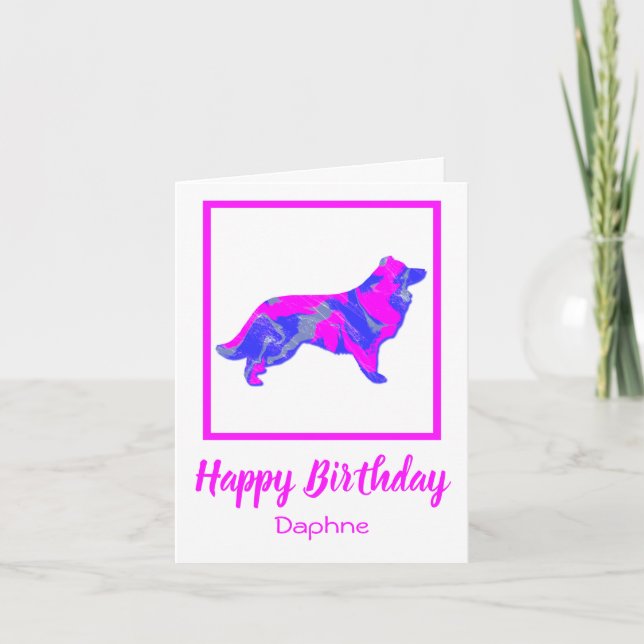 Border Collie Dog Funny Birthday Card (Front)