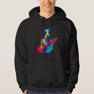 Border Collie Dog Guitar Hoodie