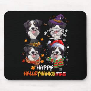Border Collie Dog Hallothanksmas Halloween Thanksg Mouse Pad
