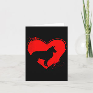 Border Collie Dog Heart Shape Valentine Dog Lovers Card