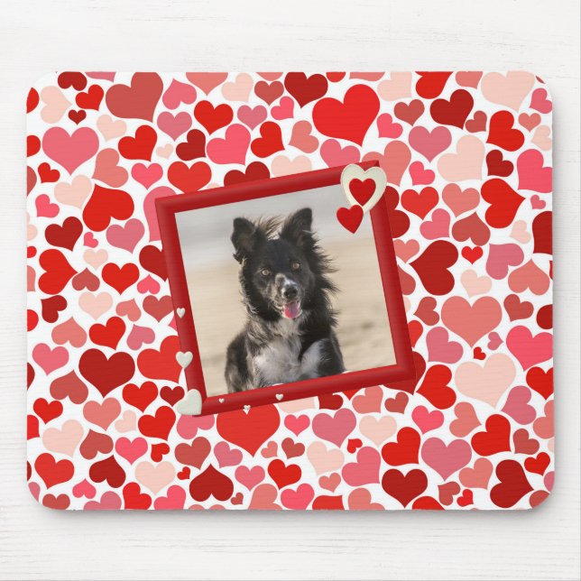 Border Collie Dog Hearts mousepad (Front)