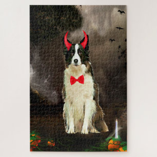 Border Collie Dog in Halloween Costume Jigsaw Puzzle