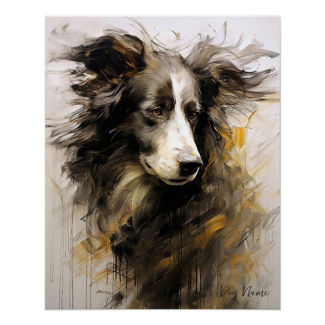 Border Collie dog in the wind 002 - Yacobsen Deros Poster (Front)
