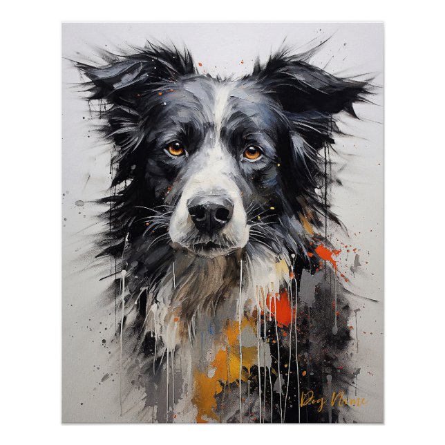 Border Collie dog in the wind 003 - Yacobsen Deros Poster (Front)