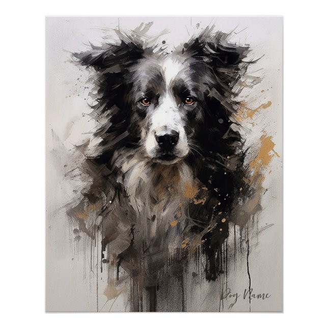Border Collie dog in the wind 005 - Yacobsen Deros Poster (Front)