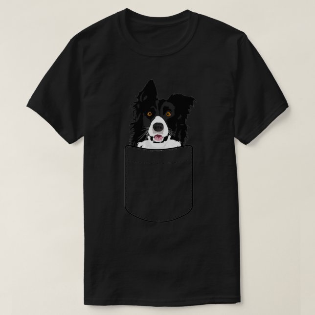 Border Collie Dog In Your Pocket  T-Shirt (Design Front)