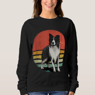 Border Collie Dog Lover Retro Vintage 70s Dog Pet Sweatshirt