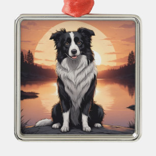 Border Collie Dog Metal Ornament
