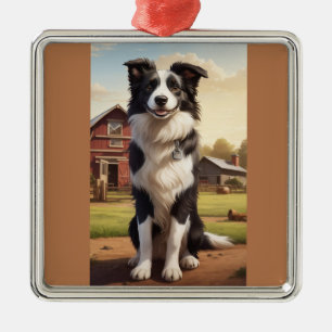Border Collie Dog Metal Ornament