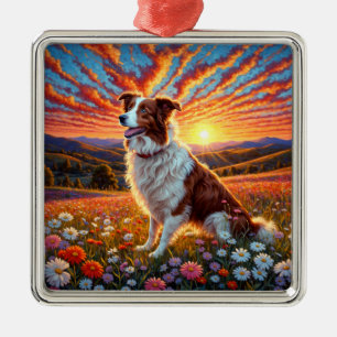 Border Collie Dog Metal Ornament