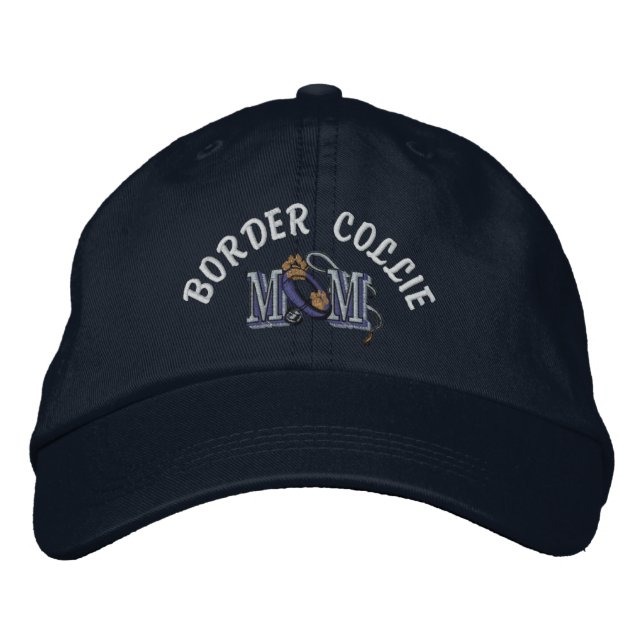 Border Collie Dog MOM Embroidered Hat (Front)