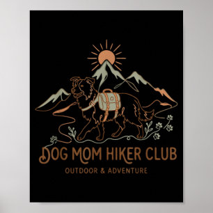 Border Collie Dog Mum Hiker Club Mothers Day Poster