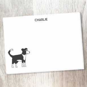Border Collie Dog Personalised Name Post-it Notes