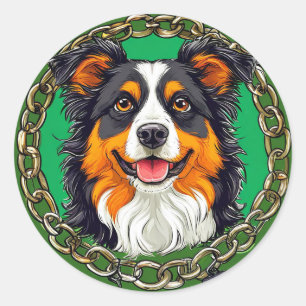 Border collie dog Pet Lover Gift, Animal Classic Round Sticker