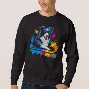 Border Collie Dog Pianist Sweatshirt