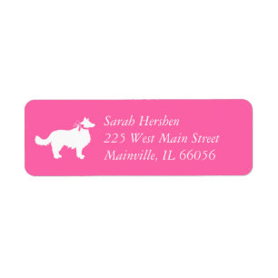 Border Collie Dog Pink Return Address Label