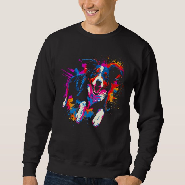 Border Collie Dog Pop 1 Sweatshirt (Front)