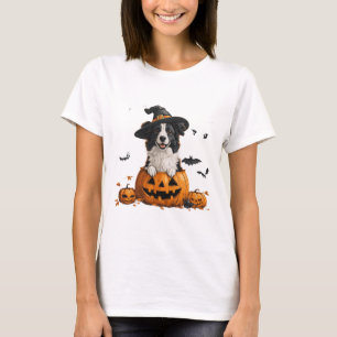 Border Collie Dog Pumpkin Halloween Thanksgiving M T-Shirt