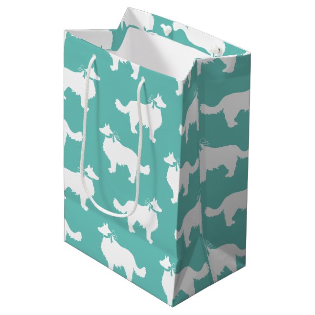 Border Collie Dog Puppy Medium Gift Bag (Front Angled)