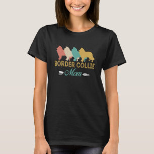 Border Collie Dog Retro Border Collie Mom grandma T-Shirt