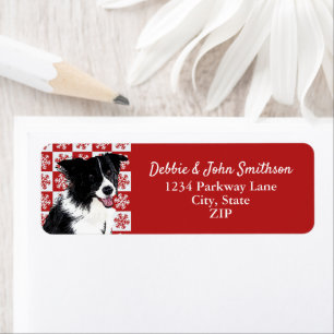 Border Collie Dog Return Address Animal Christmas Label