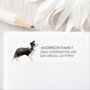 Border Collie Dog Return Address Label