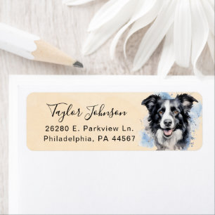 Border Collie Dog Return Address Label