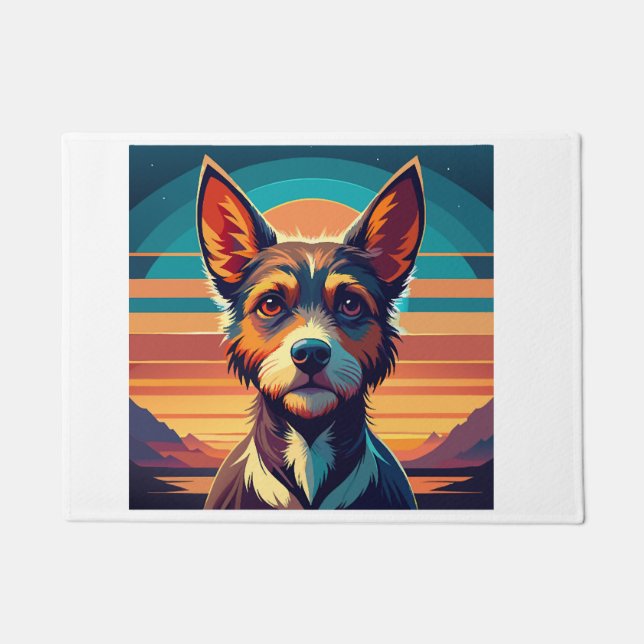Border Collie Dog Shirt Doormat (Front)