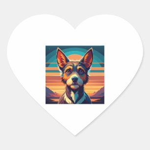 Border Collie Dog Shirt Heart Sticker