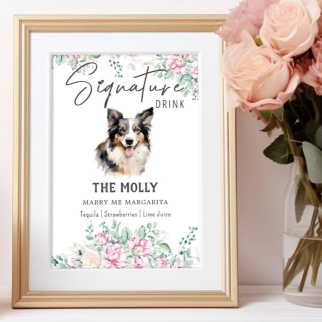 Border Collie Dog Signature Drink Sign (Creator Uploaded)