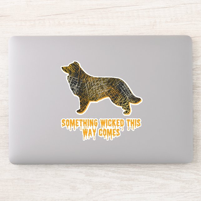 Border Collie Dog Silhouette Fun Orange Halloween (Computer)