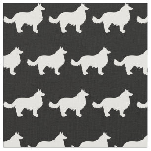 Border Collie Dog Silhouette Pet Fabric