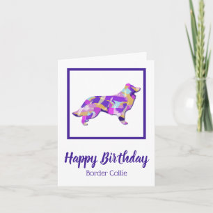 Border Collie Dog Silhouette PPY&B Birthday Card