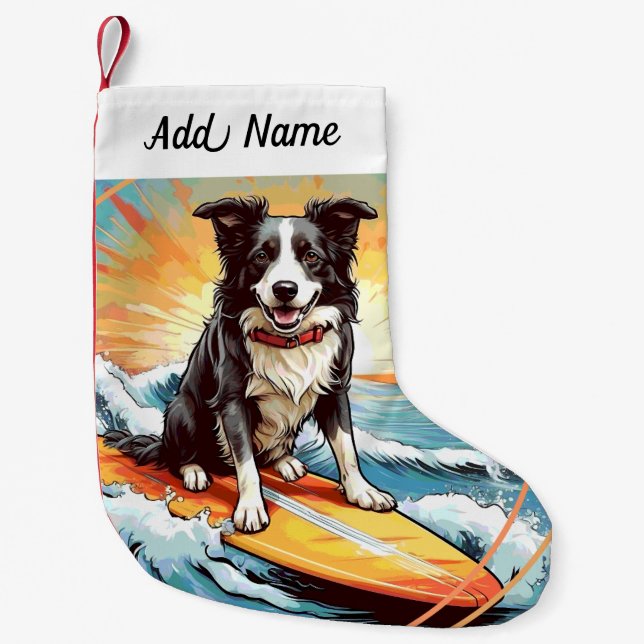 Border Collie Dog Small Christmas Stocking (Front)