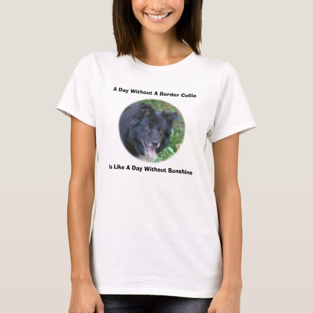 Border Collie Dog Smiling  T-Shirt (Front)