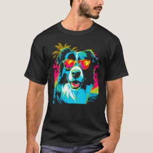 Border Collie Dog Sunglasses T-Shirt