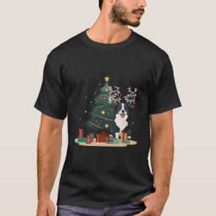 Border Collie Dog Tree Christmas Sweater Pet Dog L